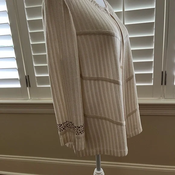 Ming Wang Cream Cardigan Sweater - Picture 3 of 8